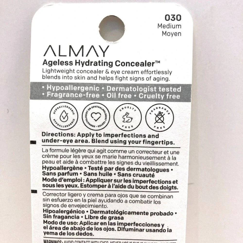ALMAY‎ AGELESS HYDRATING CONCEALER #030 Medium Hyaluronic Acid NEW